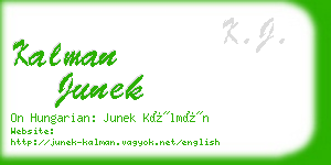 kalman junek business card